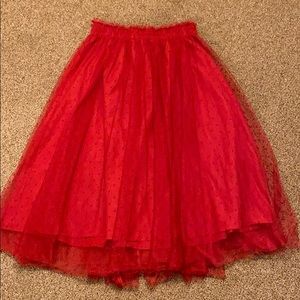 Disney Red lace overlay skirt
